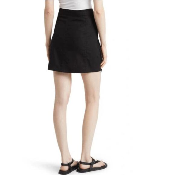 NEW TREASURE & BOND NORDSTROM Women's Black Side Tie Wrap Mini Skirt Size L - Picture 1 of 6
